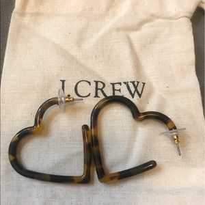 J.Crew heart hoop earrings